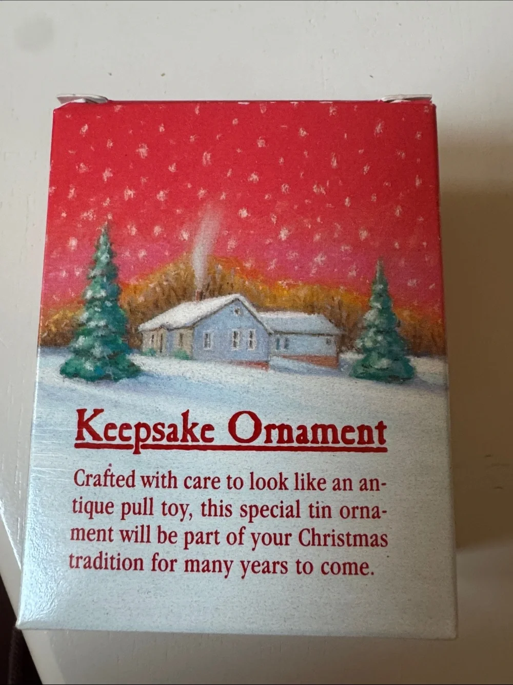 Hallmark Noah’s Ark Wheeled Tin Christmas Ornament 1988
